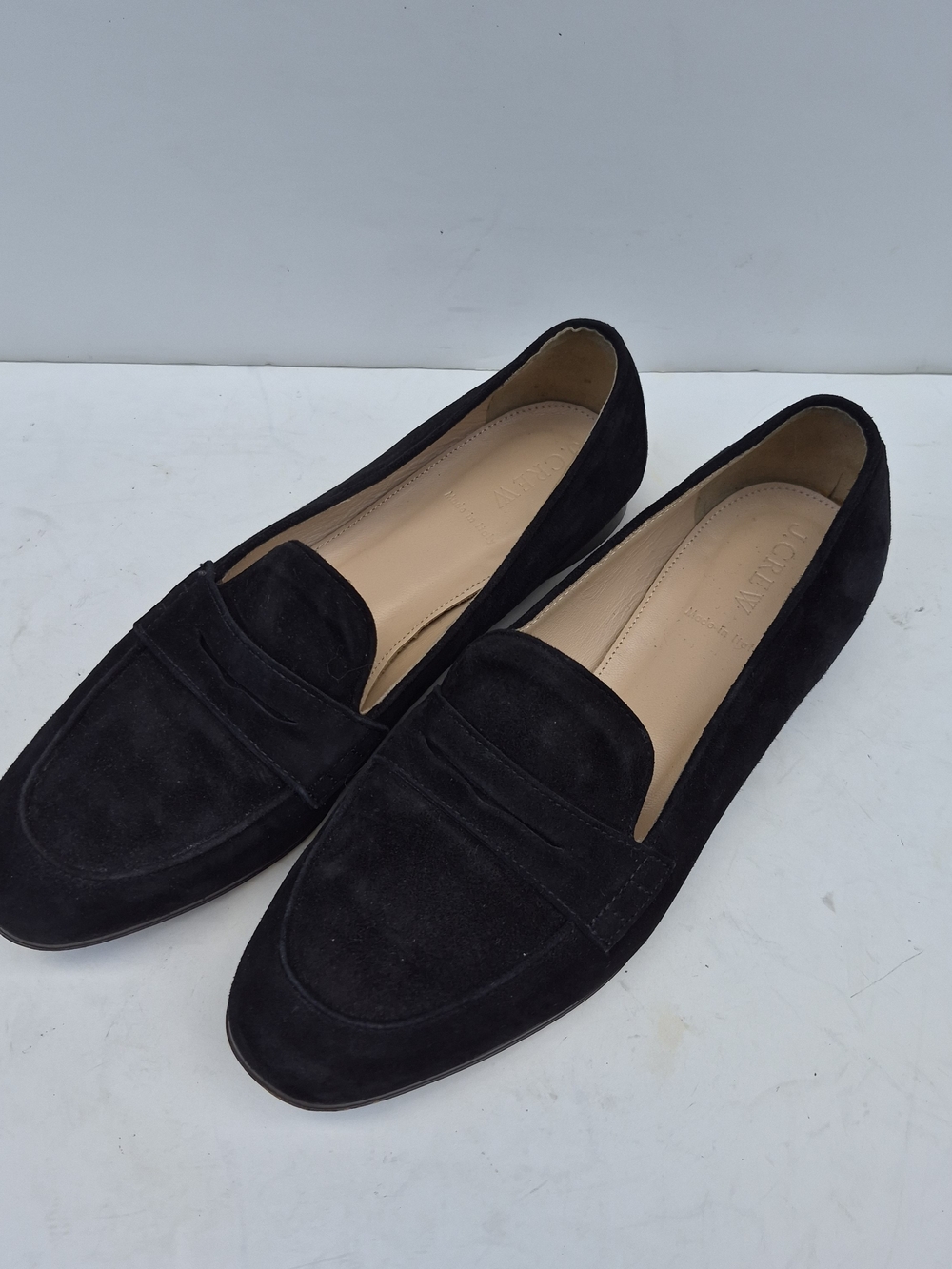 J. Crew Black Suede Penny Loafers